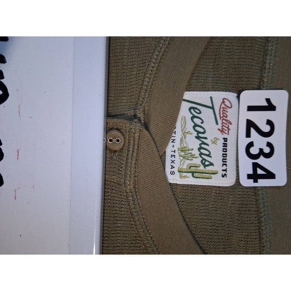 Tecovas Western Women's size Large Double Slub Goblincore Cropped Henley Shirt - Picture 8 of 12